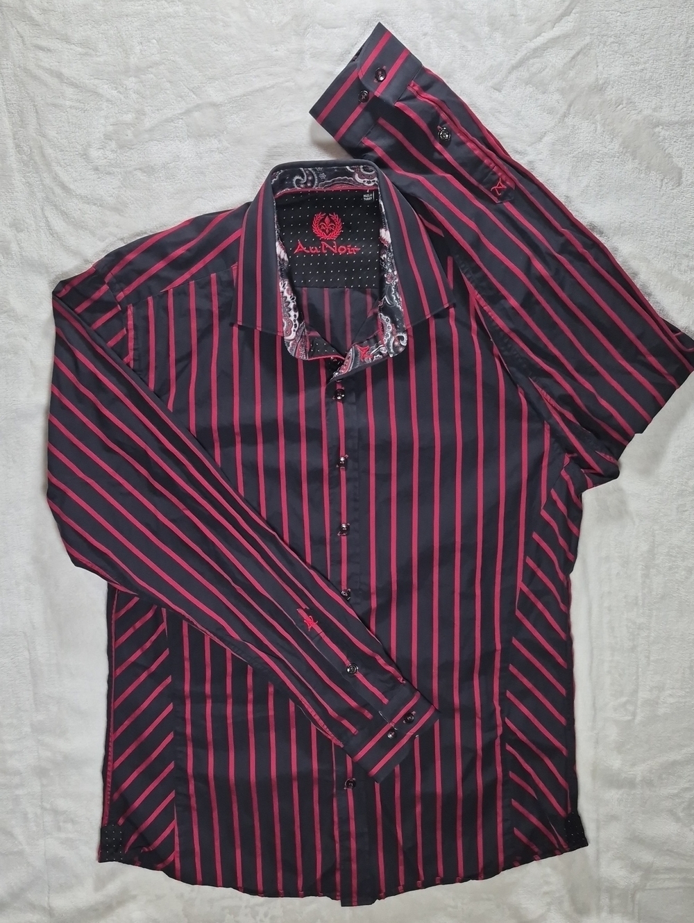 Men’s Black Shirt with Red Stripe